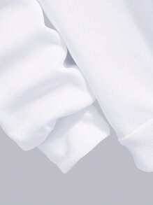 男士圓領垂肩袖休閒運動衫,帶有文字圖形 - 白色 - 查看 4