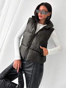 Met rits Puffer cardigan