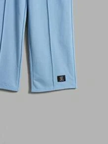 SHEIN Tween Boys' Loose Fit Casual Crew Neck Short Sleeve T-Shirt And Pants 3pcs Outfits Matching Set