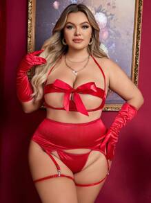 Rozmiar Plus Damski Kokarda Udekorowany Seksowny Bielizna Komplety Biżuterii