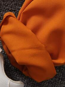 SHEIN 幼兒男童字母印花圓領運動衫和運動褲套裝 - 橘色 - 查看 5