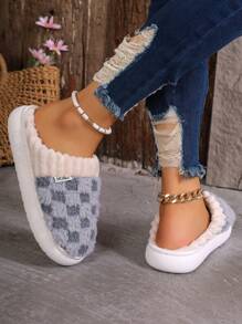 女可愛、時尚、休閒、防滑、保暖、柔軟、四季、優雅、百搭室內外拖鞋 - 灰色 - 查看 5