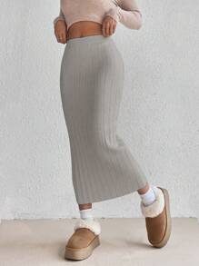 SHEIN Unity 多功能時尚針織裙 - 灰色 - 查看 5