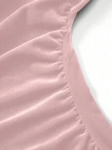 Sweetra 女士纯色褶饰美人鱼挂脖连衣裙 长款女装 - 粉色 - 查看 5