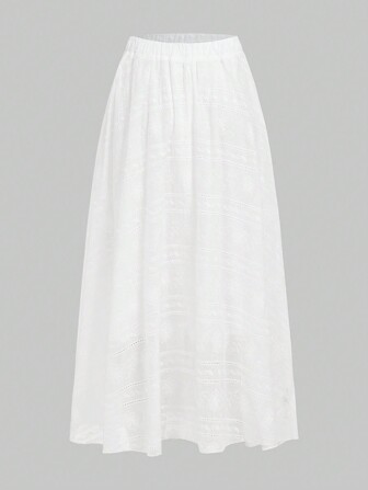 ROMWE Avant Bestickter Rock Mit Hoher Taille Und Ausgehöhltem Design