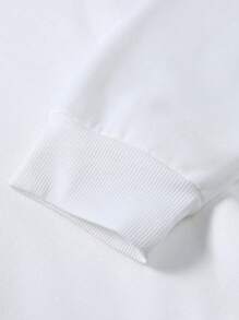 Manfinity Homme Men's Letter Printed Thermal Lined Sweatshirt - White - View 6