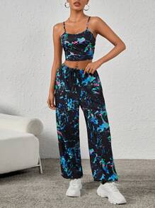 SHEIN Coolane Của phụ nữ In toàn bộ Dệt kim Thon gọn Bộ đồ - Nhiều màu - Xem 4