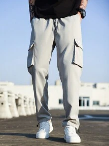 Manfinity Hypemode Men'S Multi-Pocket Cargo Trousers - Light Grey - View 6