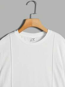 SHEIN Tween Boys' Loose Fit Casual Crew Neck Short Sleeve T-Shirt And Pants 3pcs Outfits Matching Set