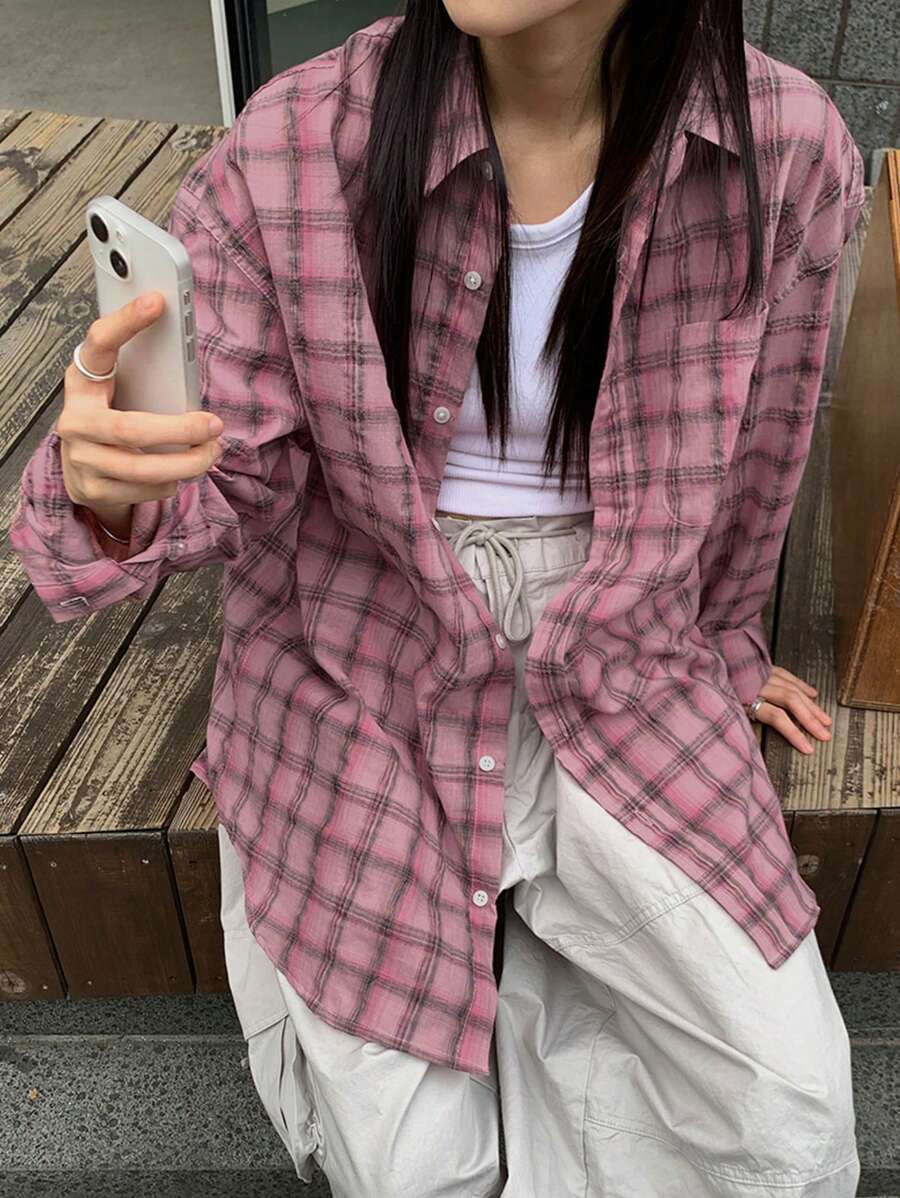 DAZY 女用寬鬆街頭風格襯衫