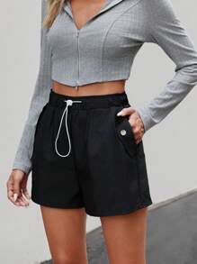 SHEIN Essnce Shorts De Cintura Con Cordón Para Mujeres
