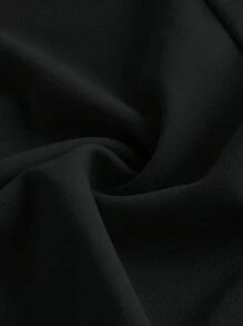 SHEIN MOD 不對稱領口百褶連身裙 - 黑色 - 查看 4