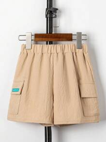 SHEIN 男童迷彩細節貨物短褲