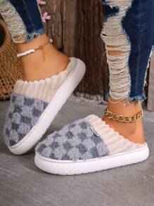 女可愛、時尚、休閒、防滑、保暖、柔軟、四季、優雅、百搭室內外拖鞋 - 灰色 - 查看 6