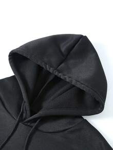 SHEIN LUNE Áo nỉ nữ cỡ lớn in chữ - màu đen - Xem 6