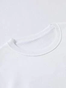 Manfinity Homme Men's Letter Printed Thermal Lined Sweatshirt - White - View 3