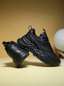 Męskie kolorowe litery wygodne sznurowane grube trampki lekkie oddychające męskie buty do biegania, sportowe przednie buty sportowe na świeżym powietrzu dla mężczyzn