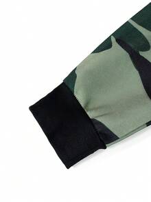 Manfinity Homme Nam Camo In Dây rút Áo Hoodie & Quần thể thao - xanh quân đội - Xem 6