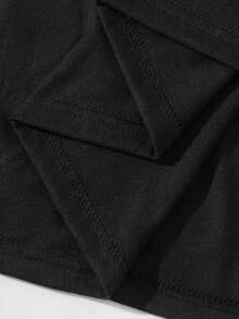 INAWLY Short Sleeve Casual T-Shirt With Virgin Mary Pattern For Spring And Summer - Black - View 4