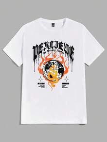 Manfinity EMRG 男士地球印花短袖t恤