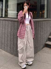 DAZY 女用寬鬆街頭風格襯衫