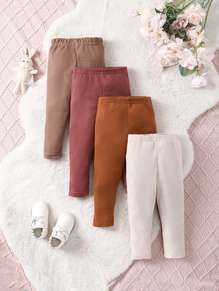 Baby Boys' 4pcs/Set Spring Autumn Casual Fashion Simple Stretchy Lightweight Knitted Fabric Bottoms