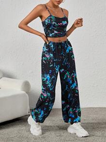 SHEIN Coolane Của phụ nữ In toàn bộ Dệt kim Thon gọn Bộ đồ - Nhiều màu - Xem 3