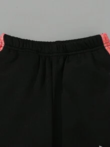 SHEIN 3入組幼兒男童寬鬆休閒短袖t恤、長褲和短褲運動套裝 - 彩色 - 查看 6