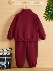 SHEIN Set Bayi Laki-Laki - Burgundy - View 2