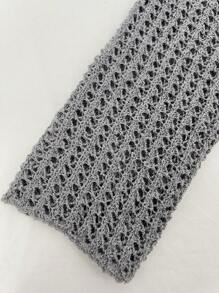 SHEIN Unity Square Neck Sweater With Bell-Shaped Hem Knit Pullover Fall Winter Sweater - Grey - View 4