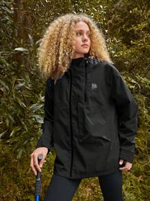 In My Nature 女士戶外連帽雨衣外套 - 黑色 - 查看 3