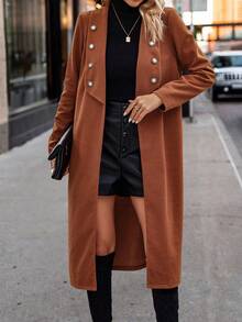 Women'S Fashionable Brown Hottest Woolen Jacket - Rust Brown - View 5