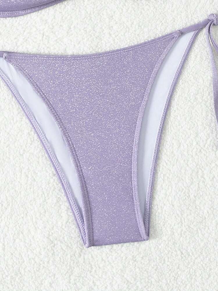 Pleated Halter Neck Bikini Set Carnival Summer