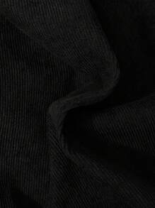 SHEIN 青少年男孩休闲纯色长袖衬衫 - 黑色 - 查看 4