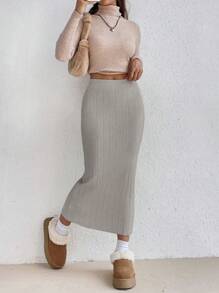 SHEIN Unity 多功能時尚針織裙 - 灰色 - 查看 4