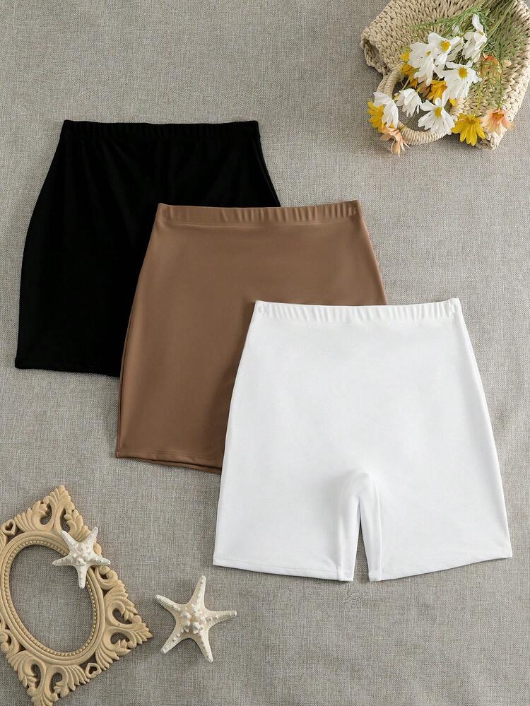 Women's Solid Color Bikini Bottom 3pcs/Set Carnival Summer