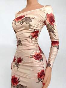 Aloruh 花卉印花長袖人魚裙 - 彩色 - 查看 5