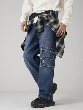 Street Life Jeans En Denim À Ourlet Effiloché Pour Homme