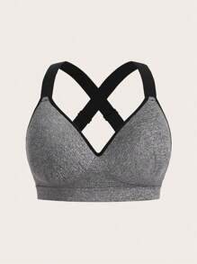 Easithlete 加大码运动文胸套装，带固定罩杯，可调节肩带，多色高支撑，带缝制垫，不可拆卸垫，适合女士高支撑工字背，锻炼，瑜伽，跑步