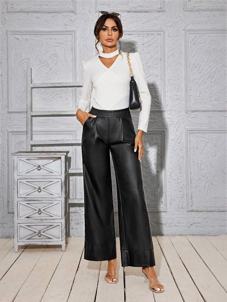 Women's Fashionable Solid Color Wide Leg Pants Fall Cloth For Women
