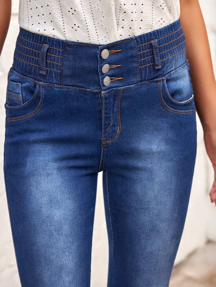 Washed High Waist Skinny Jeans