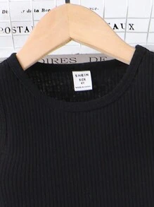 SHEIN Conjunto de top y pantalones cargo jogger para niña - Verde militar - Ver 5