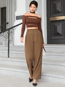 Anewsta Women'S Pleated Pants - Khaki - View 6