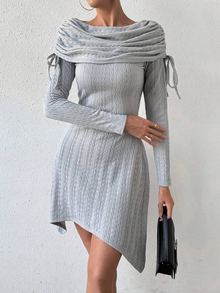 Women'S Drawstring Long Sleeve Dress Fall Cloth For Women