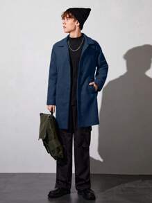 Con trai Len áo , Dài Phiên bản - Xanh đậm - Xem 3