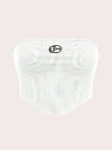 SHEIN EZwear 3pcs Patched Detail Tube Top - Multicolor - View 4