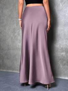 Glamine High Waist Satin Skirt Maxi Women Outfit