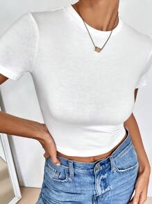 SHEIN EZwear Bộ 3 Áo thun nữ cổ tròn dài tay ôm vừa vặn họa tiết hoa hướng dương và ô tô đơn giản, phù hợp cho mùa hè - Nhiều màu - Xem 3