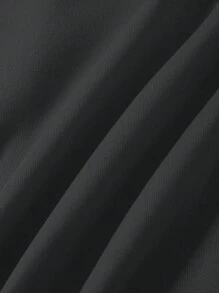 SHEIN EZwear Letter Printed Warm Lining Sweatshirt - Dark Grey - View 7