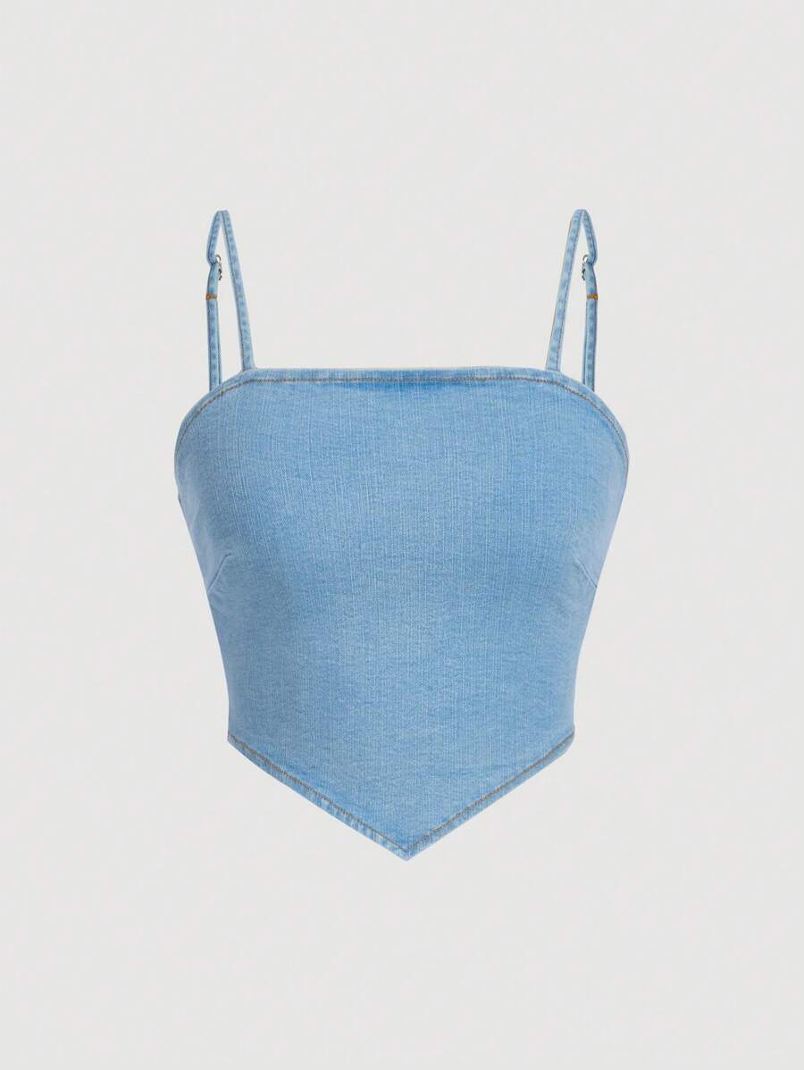 SHEIN Teenage Girls' Casual Denim Camisole Top